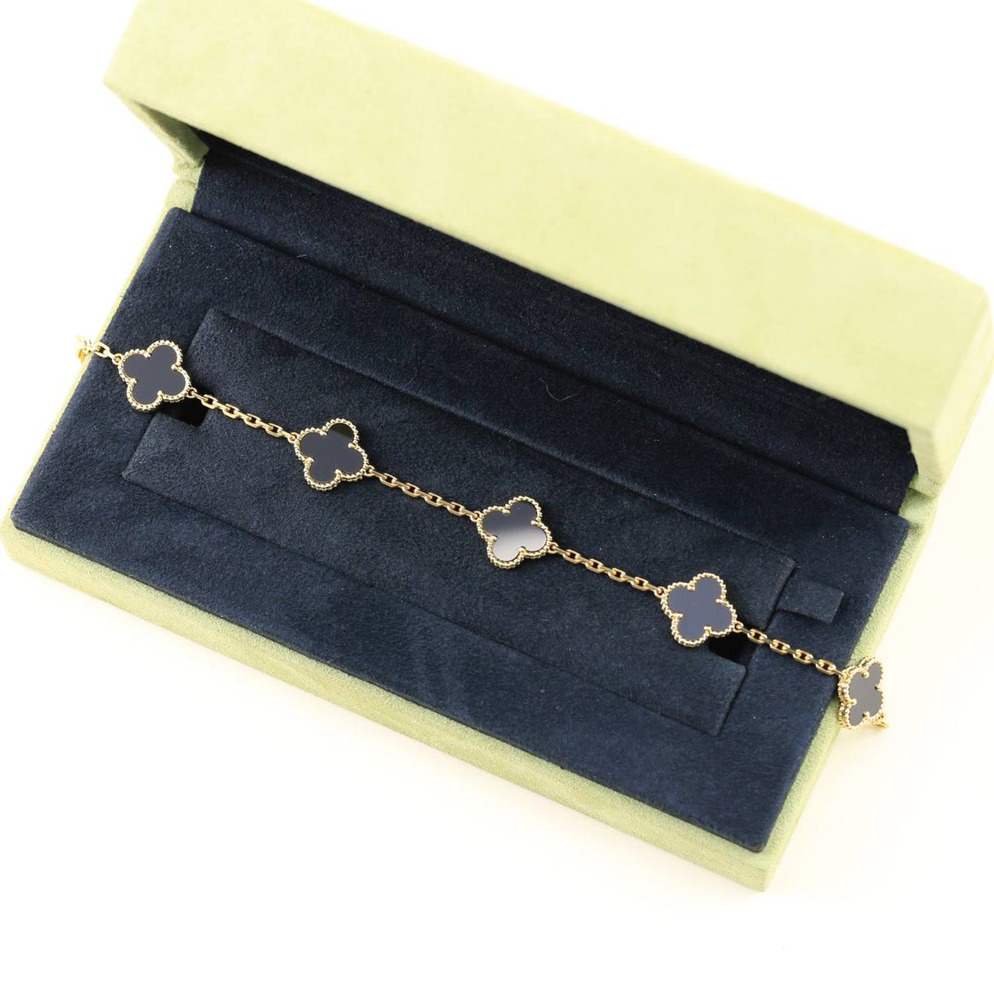 [⭐JeweliWhal] CLOVER 5 MOTIF ONYXS BRACELET COLLECTION