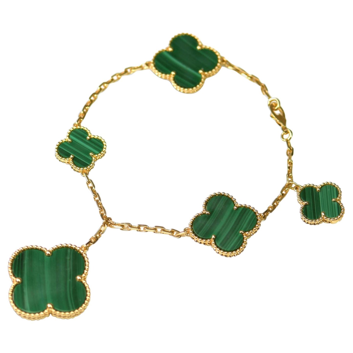 [⭐JeweliWhal]MAGIC CLOVER MALACHITE GOLD BRACELET 5 MOTIFS