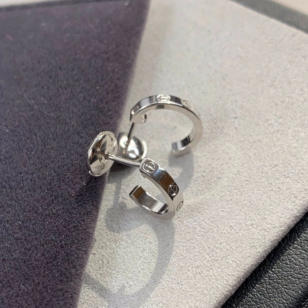 [⭐JeweliWhal]LOVE EARRINGS 2.65MM SILVER
