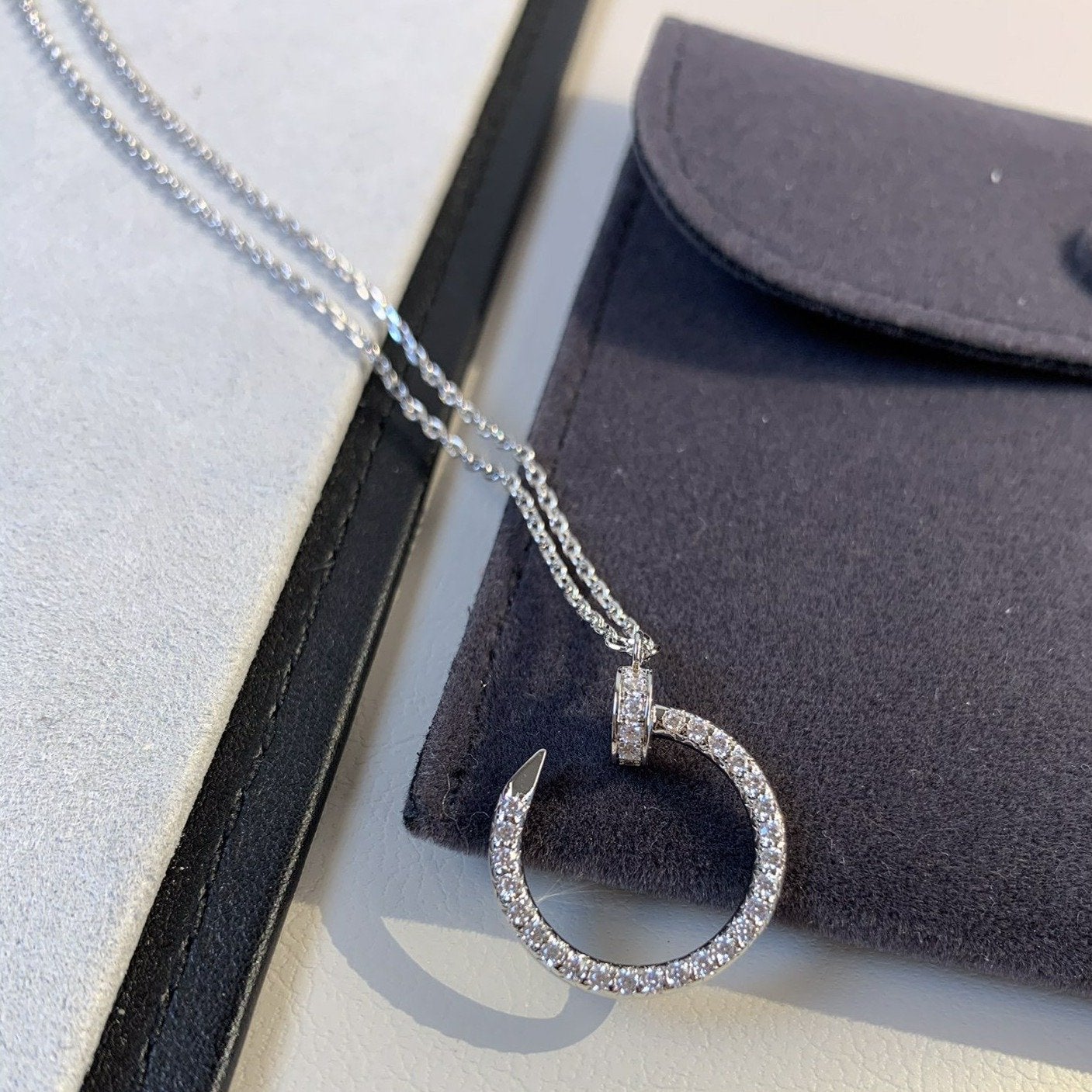 [⭐JeweliWhal]JUSTE NECKLACE SILVER DIAMONDS