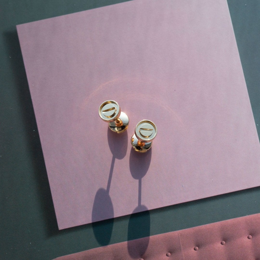 [⭐JeweliWhal]LOVE EARRINGS PINK GOLD 10MM
