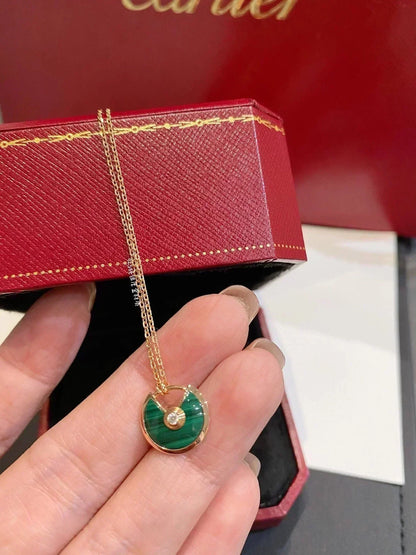 [⭐JeweliWhal]AMULETTE ROSE GOLD MALACHITE NECKLACE