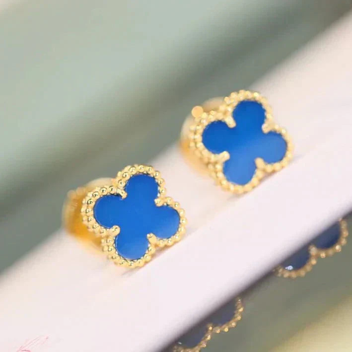 [⭐JeweliWhal]CLOVER MINI 9.5MM TURQUOISE EARRINGS
