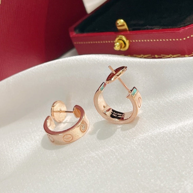[⭐JeweliWhal]LOVE EARRINGS 5.7MM 2 DIAMONDS