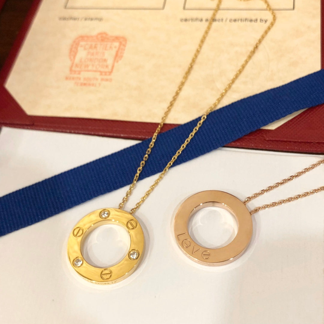[⭐JeweliWhal]LOVE NECKLACE 16MM 3 DIAMONDS