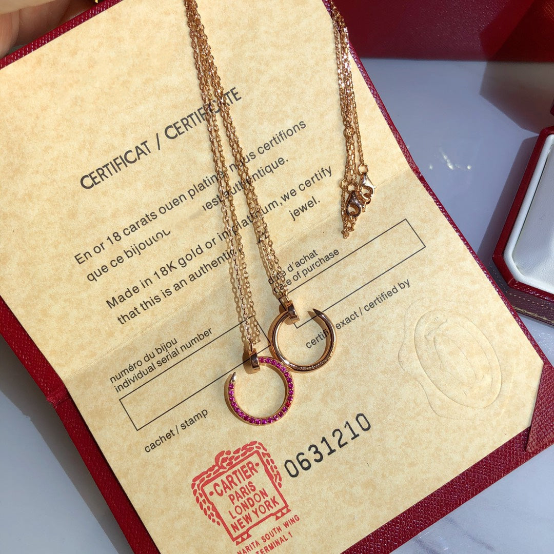 [⭐JeweliWhal]JUSTE NECKLACE GOLD RED DIAMONDS