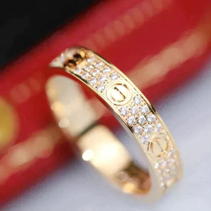 [⭐JeweliWhal]LOVE RING 3.6MM DIAMOND PAVED