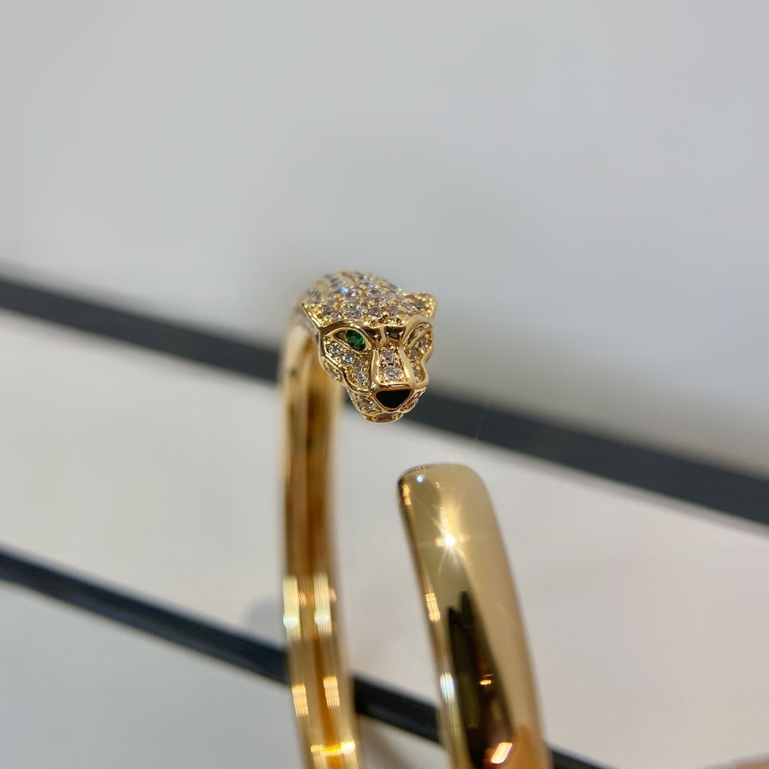 [⭐JeweliWhal]PANTHERE GOLD DIAMOND OPEN BRACELET