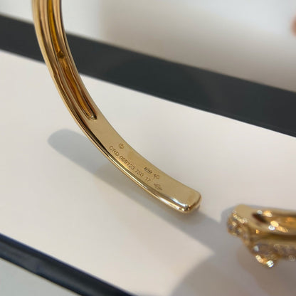 [⭐JeweliWhal]PANTHERE GOLD DIAMOND OPEN BRACELET
