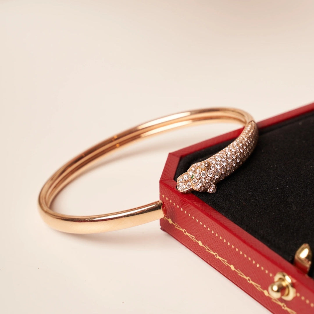 [⭐JeweliWhal]PANTHERE ROSE GOLD DIAMOND OPEN BRACELET
