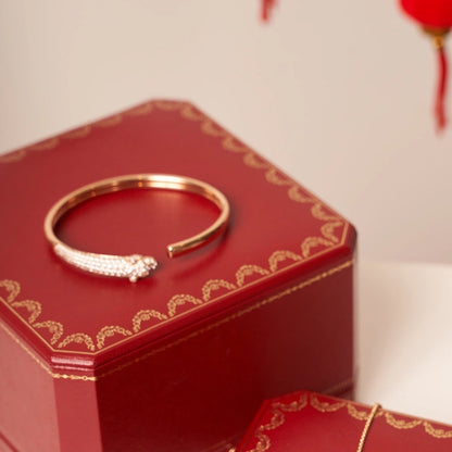 [⭐JeweliWhal]PANTHERE ROSE GOLD DIAMOND OPEN BRACELET