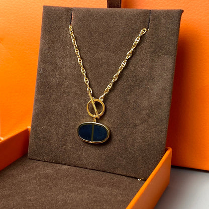 [⭐JeweliWhal]CHAINE VERSO BLACK CERAMIC NECKLACE