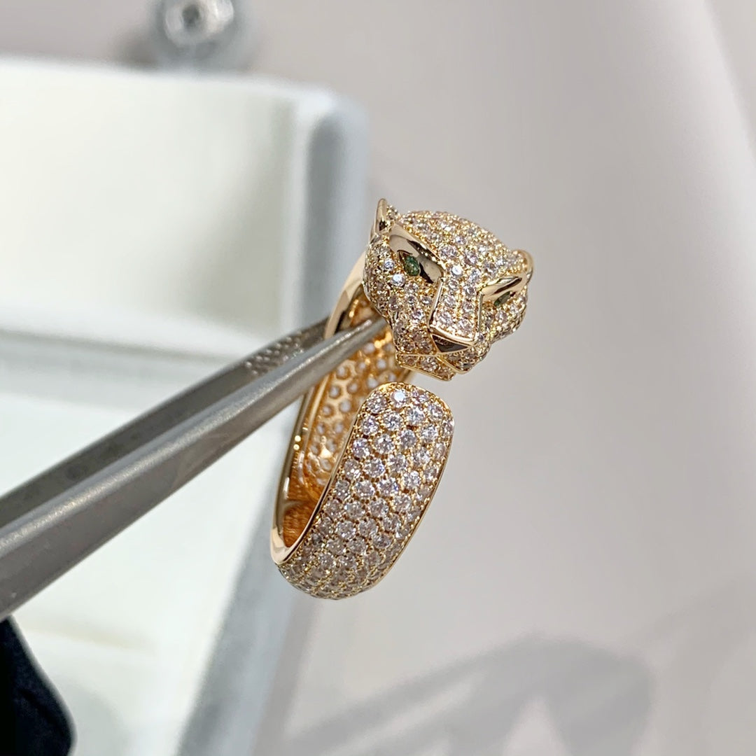 [⭐JeweliWhal]PANTHERE PINK GOLD DIAMOND RING