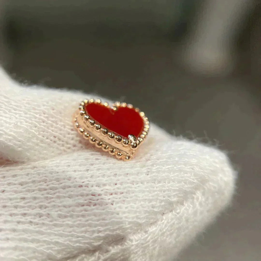 [⭐JeweliWhal]HEART CARNELIAN STUD EARRINGS