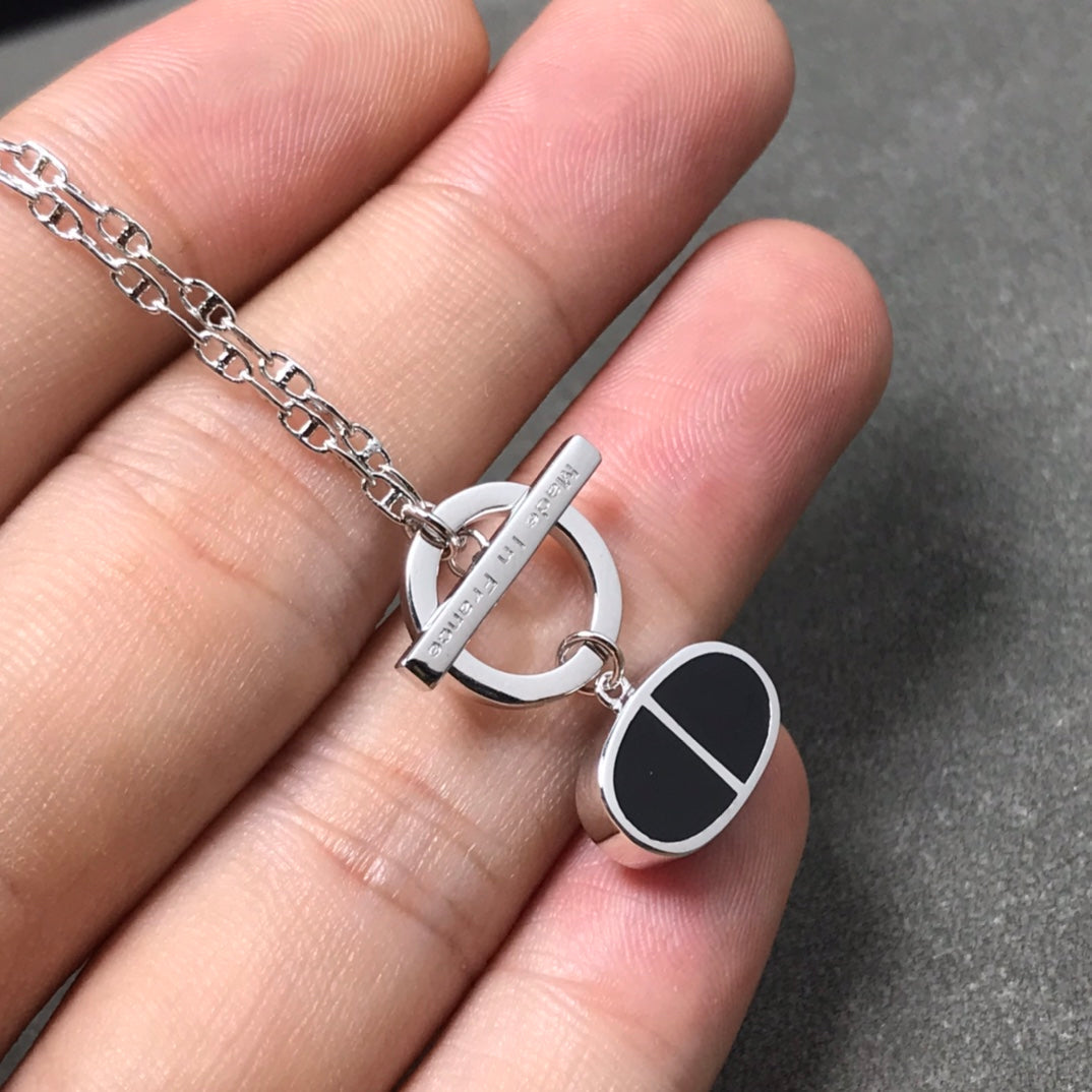 [⭐JeweliWhal]CHAINE VERSO BLACK CERAMIC  NECKLACE