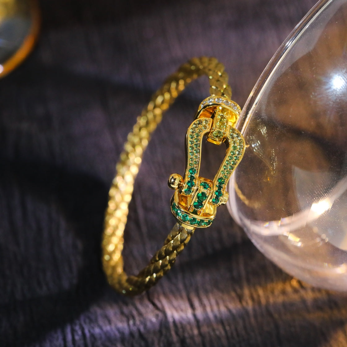 [⭐JeweliWhal]FORCE 10 GOLD GREEN DIAMOND PAVED
