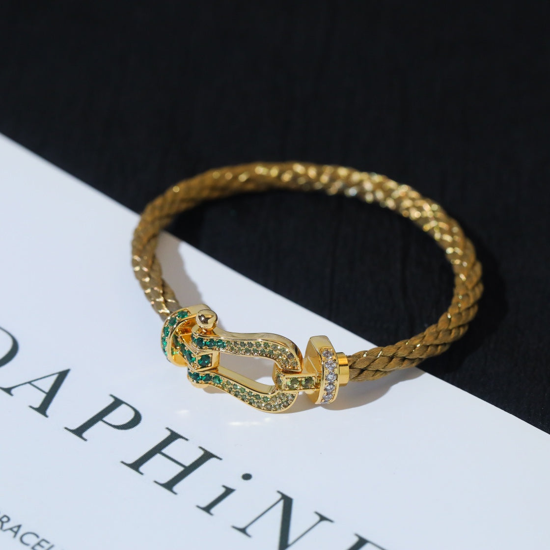 [⭐JeweliWhal]FORCE 10 GOLD GREEN DIAMOND PAVED