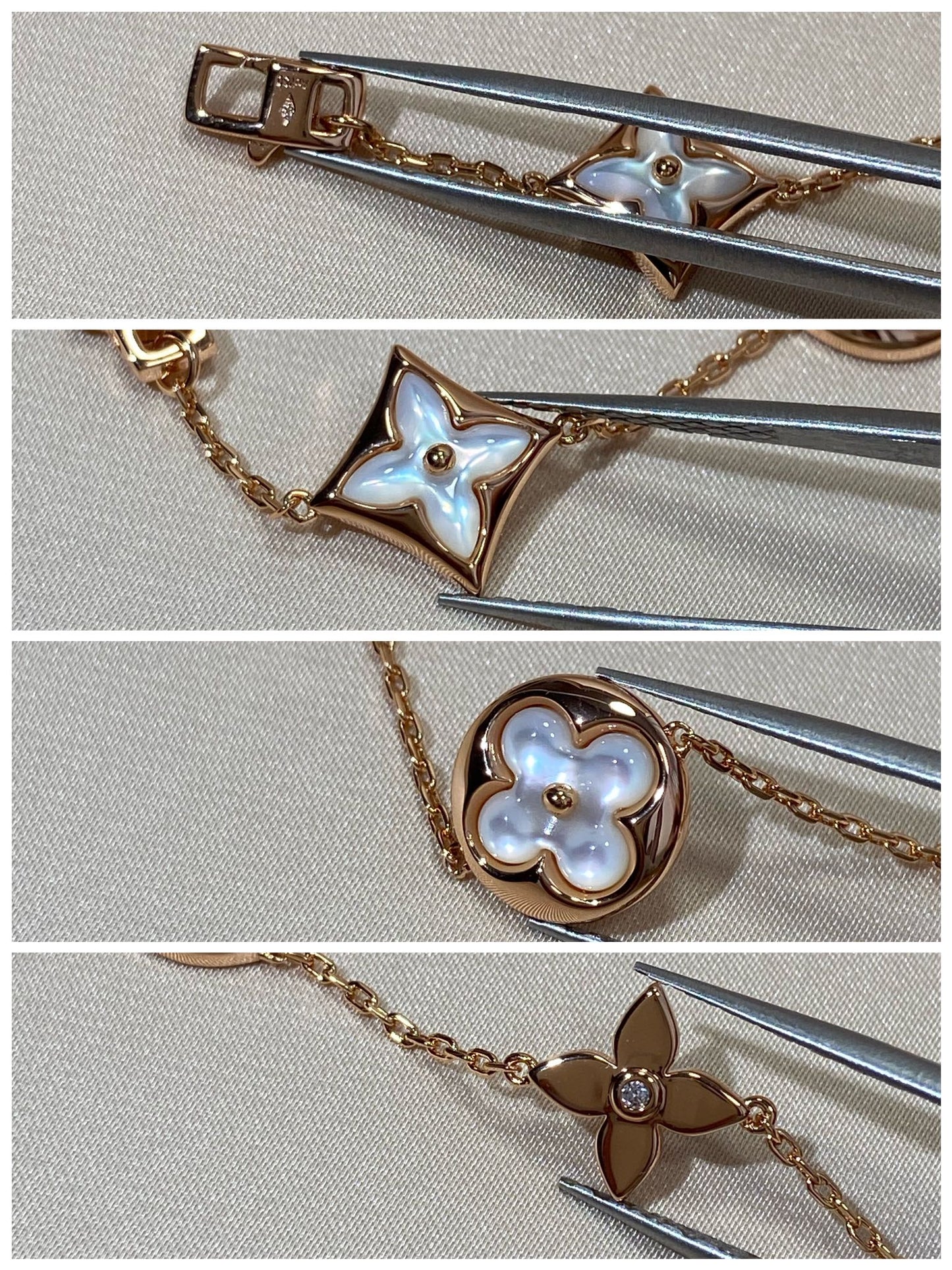 [⭐JeweliWhal]STAR AND SUN 5 MOTIF MOP PINK GOLD BRACELET