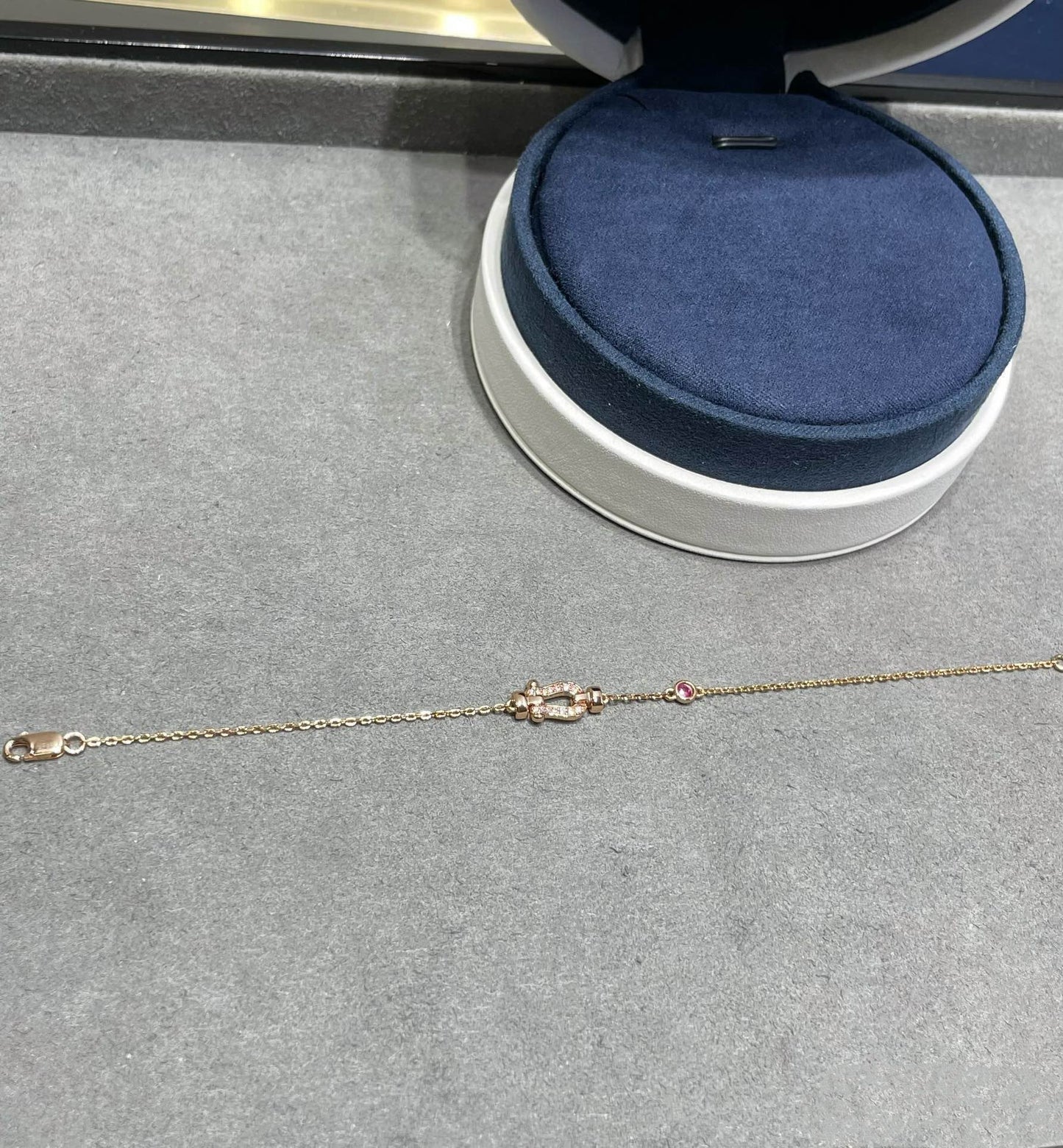 [⭐JeweliWhal]FORCE 10 DIAMOND CHAIN LINK PINK GOLD BRACELET