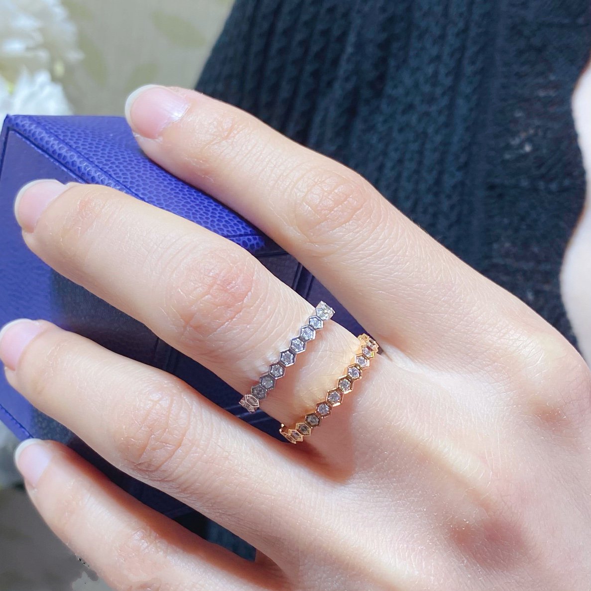 [⭐JeweliWhal]BEE LOVE DIAMOND PAVED SMALL RING
