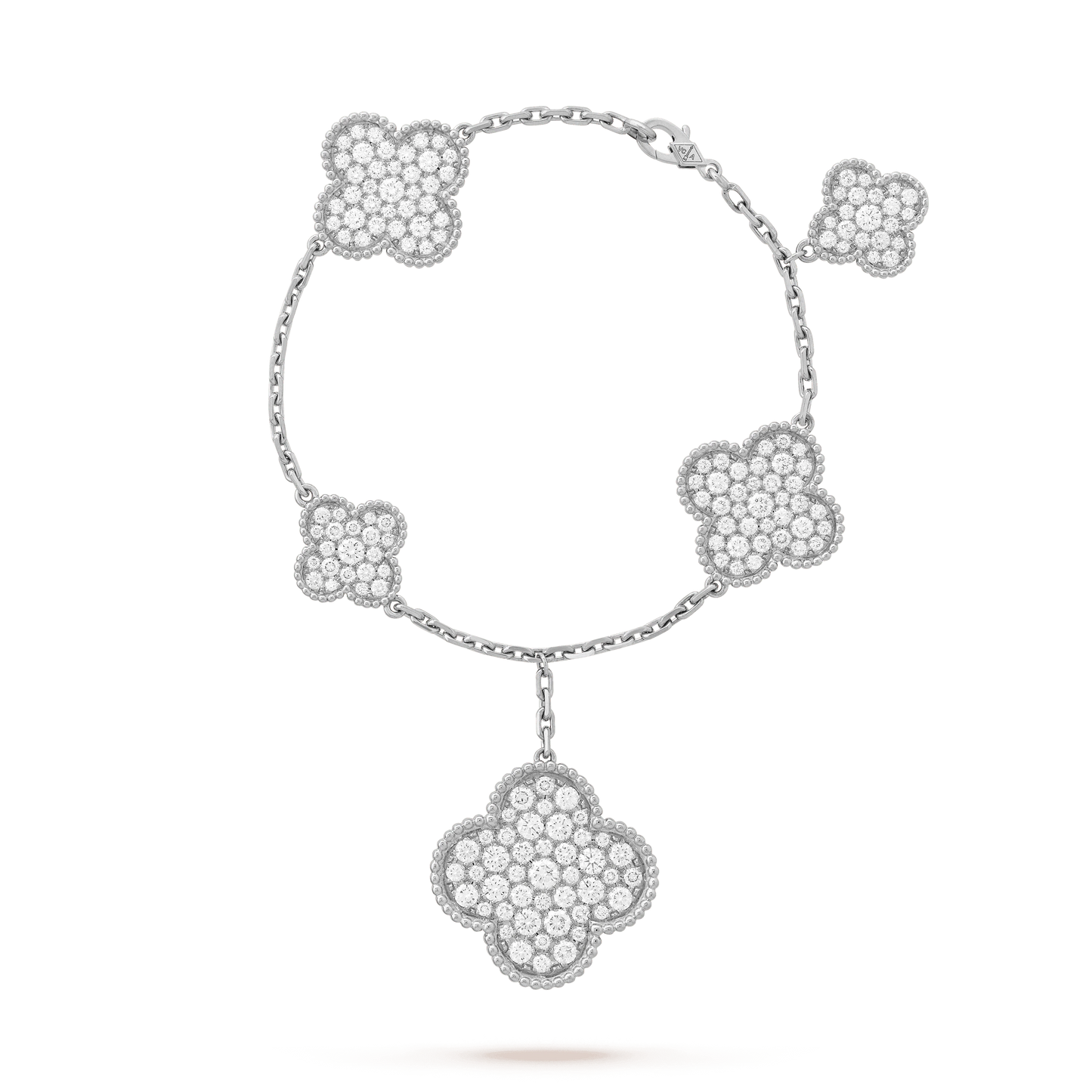[⭐JeweliWhal]CLOVER 6 MOTIFS SILVER DIAMOND BRACELET
