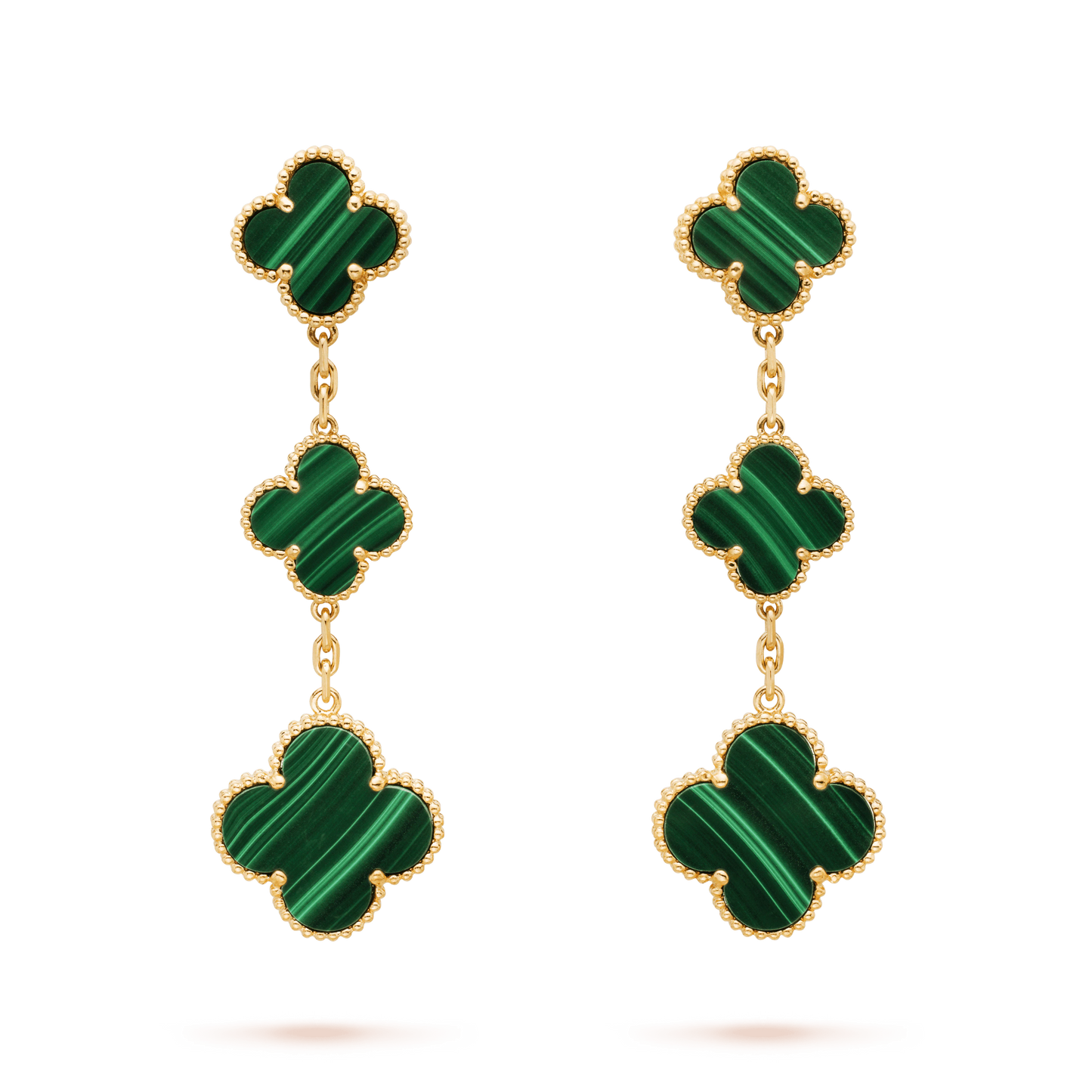 [⭐JeweliWhal]CLOVER MALACHITE 3 MOTIFS GOLD