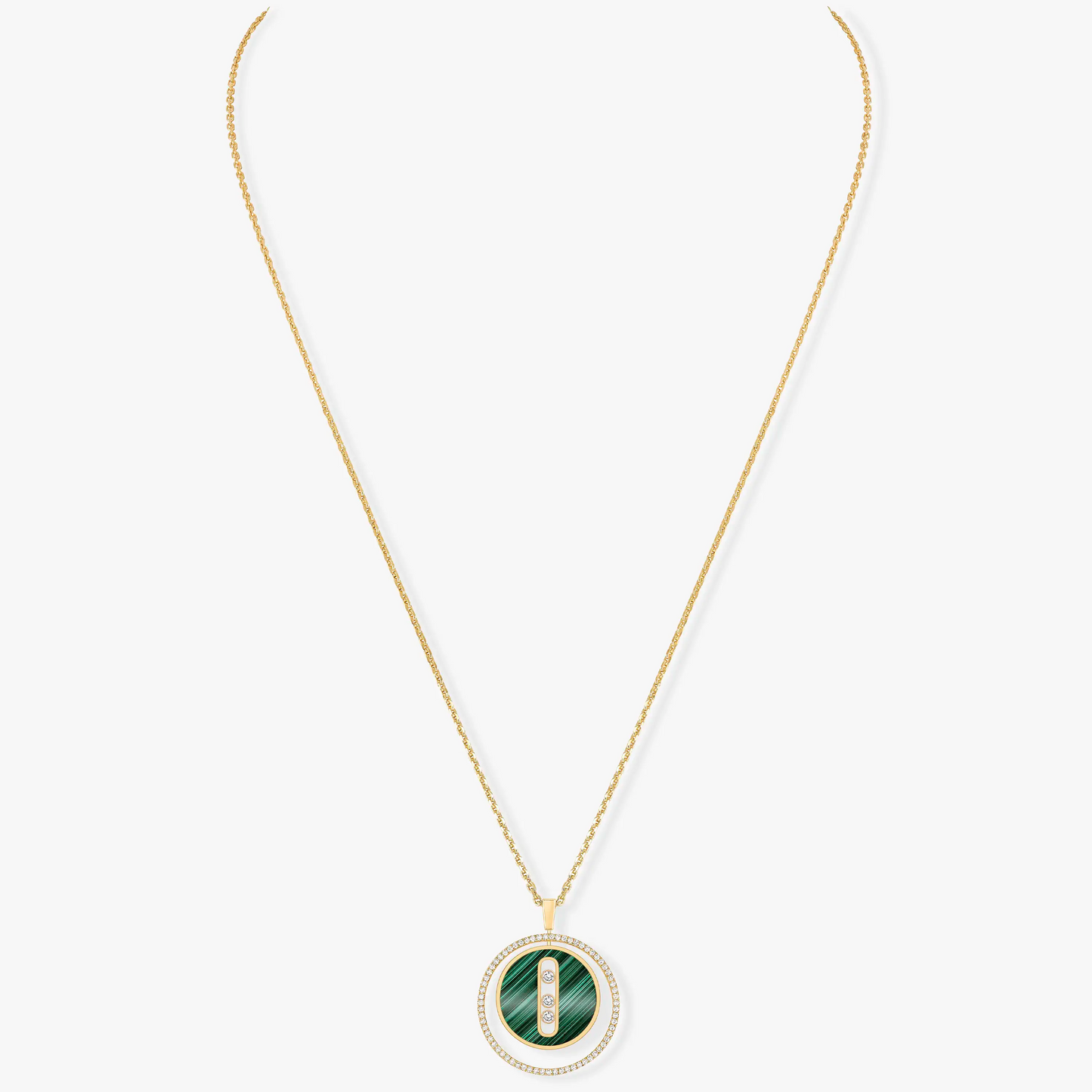 [⭐JeweliWhal]Demo MOVE 3 DIAMOND MALACHITE GOLD DIAMOND NECKLACE