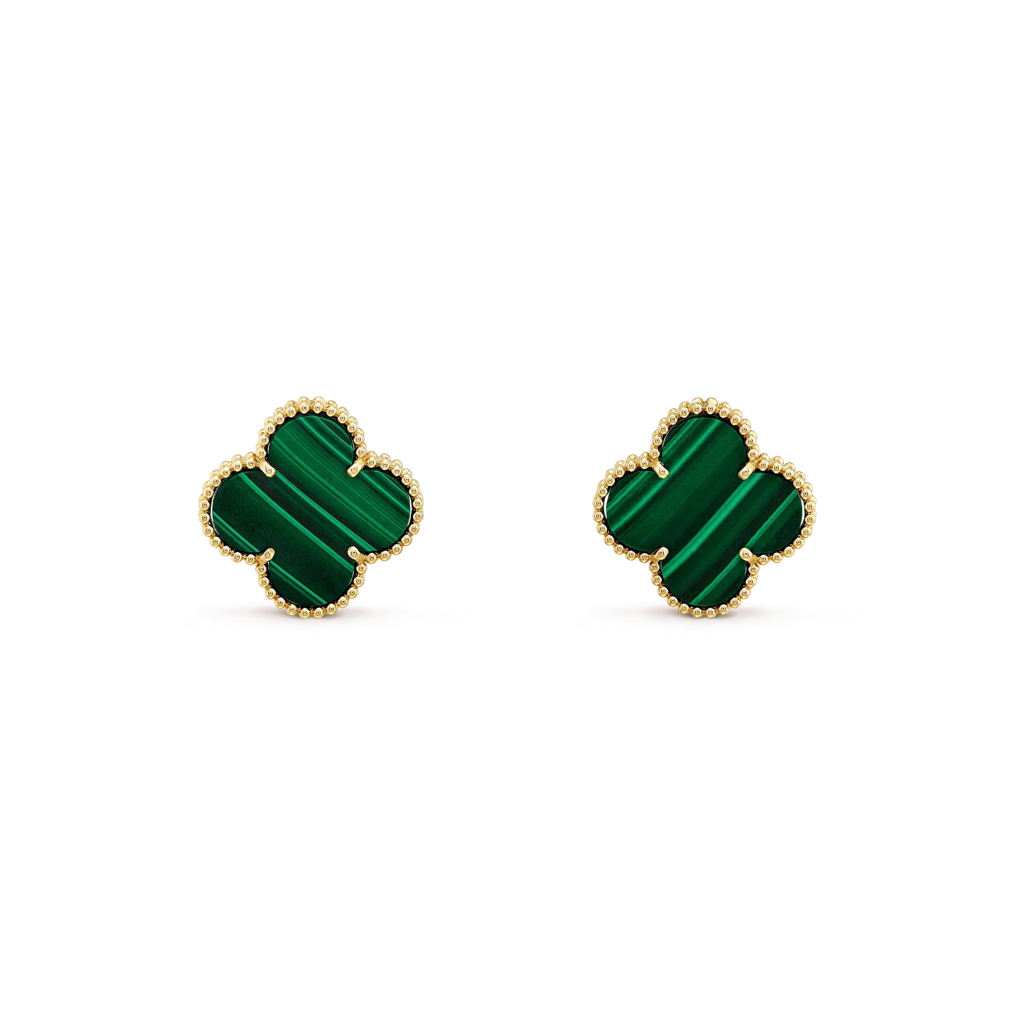 [⭐JeweliWhal]CLOVER MINI 9.5MM MALACHITE  EARRINGS