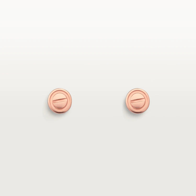 [⭐JeweliWhal]LOVE EARRINGS PINK GOLD 10MM