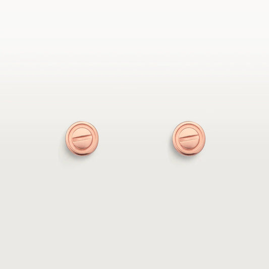 [⭐JeweliWhal]LOVE EARRINGS PINK GOLD 10MM
