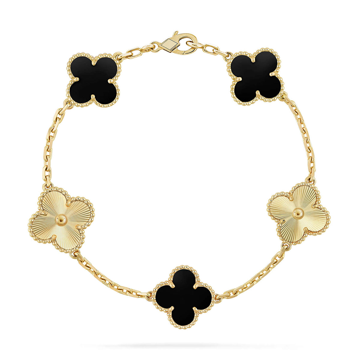 [⭐JeweliWhal] CLOVER 5 MOTIF ONYXS BRACELET COLLECTION