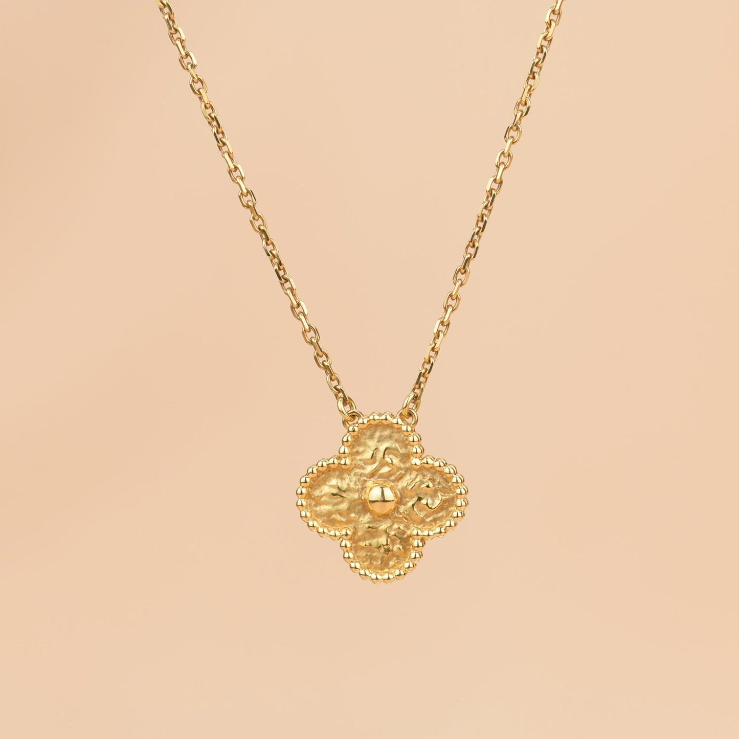 [⭐JeweliWhal]CLOVER 15MM  BRONZING NECKLACE