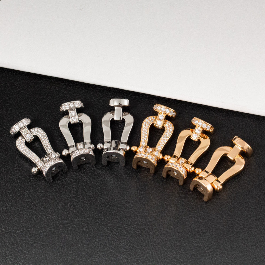 [⭐JeweliWhal]FORCE LARGE HORSESHOE HALF DIAMOND BRACELET GOLD