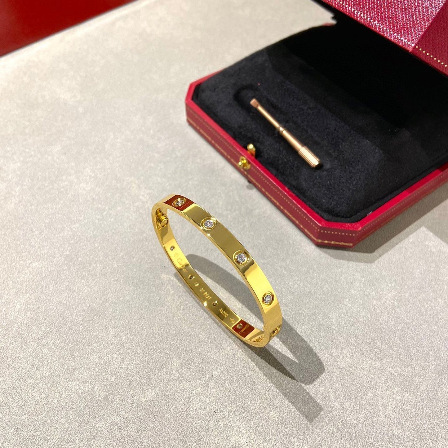 [⭐JeweliWhal]LOVE BRACELET 6.1MM 10 DIAMONDS