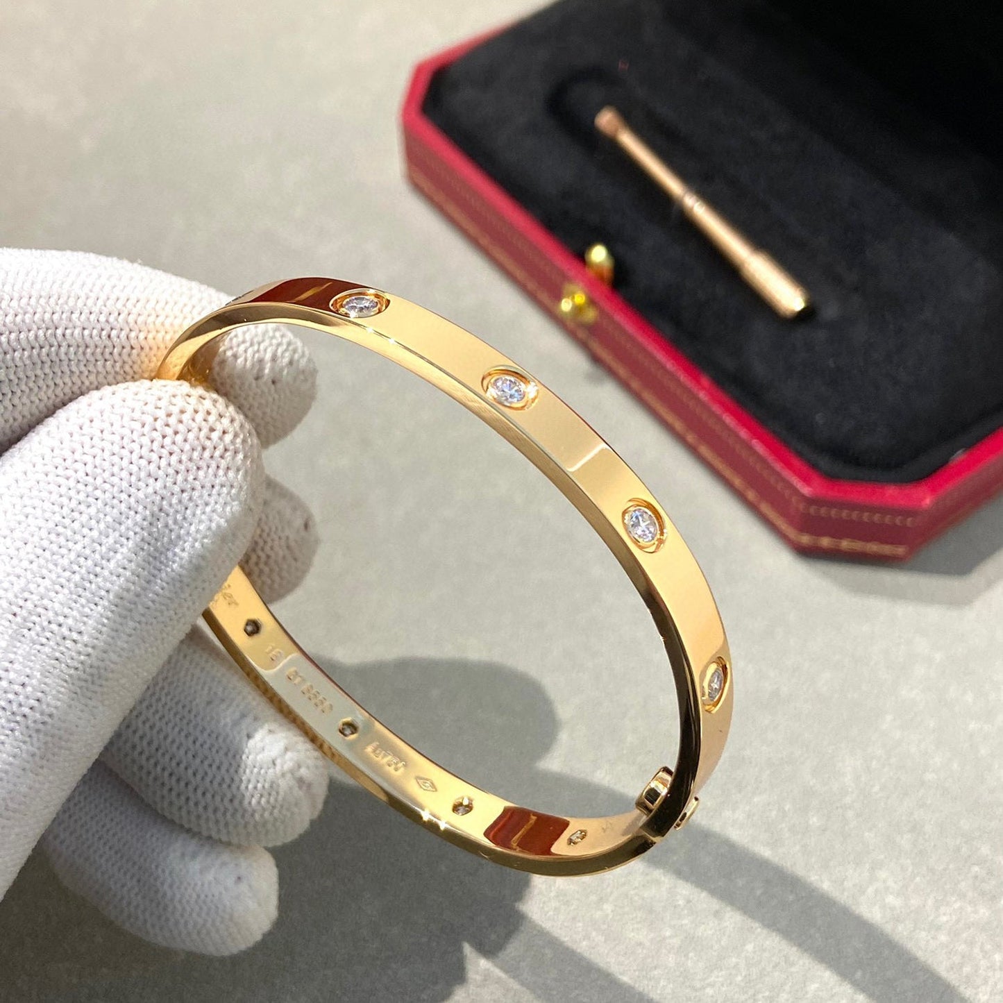 [⭐JeweliWhal]LOVE BRACELET 6.1MM 10 DIAMONDS