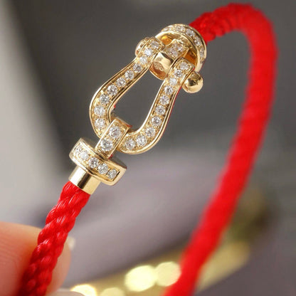 [⭐JeweliWhal]FORCE LARGE HORSESHOE FULL DIAMOND BRACELET GOLD