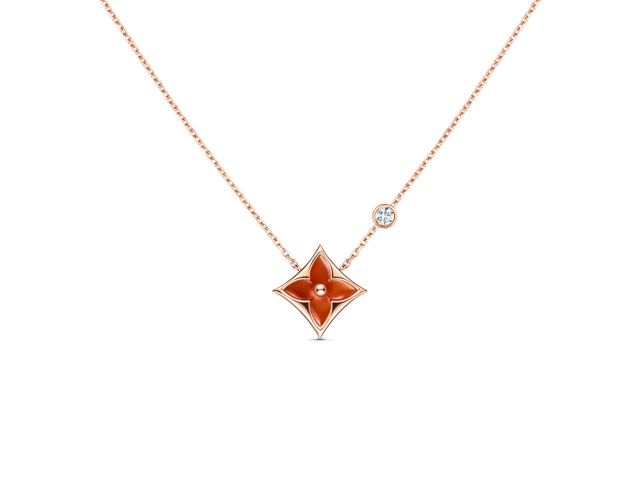 [⭐JeweliWhal]STAR NECKLACE PINK GOLD 1 DIAMOND