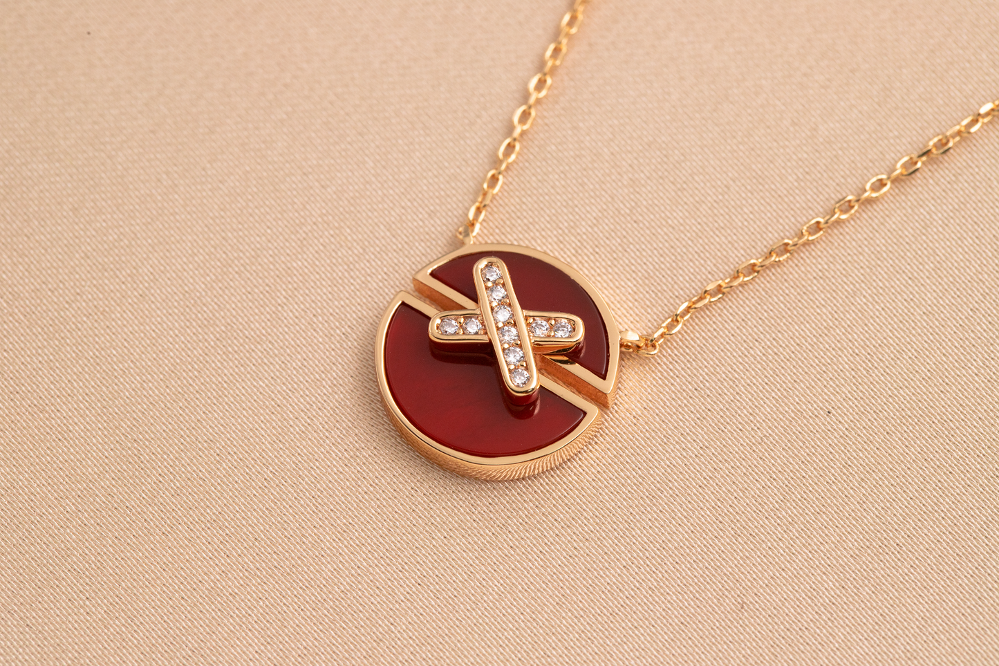 [⭐JeweliWhal]JEUX DE PINK GOLD DIAMOND NECKLACE