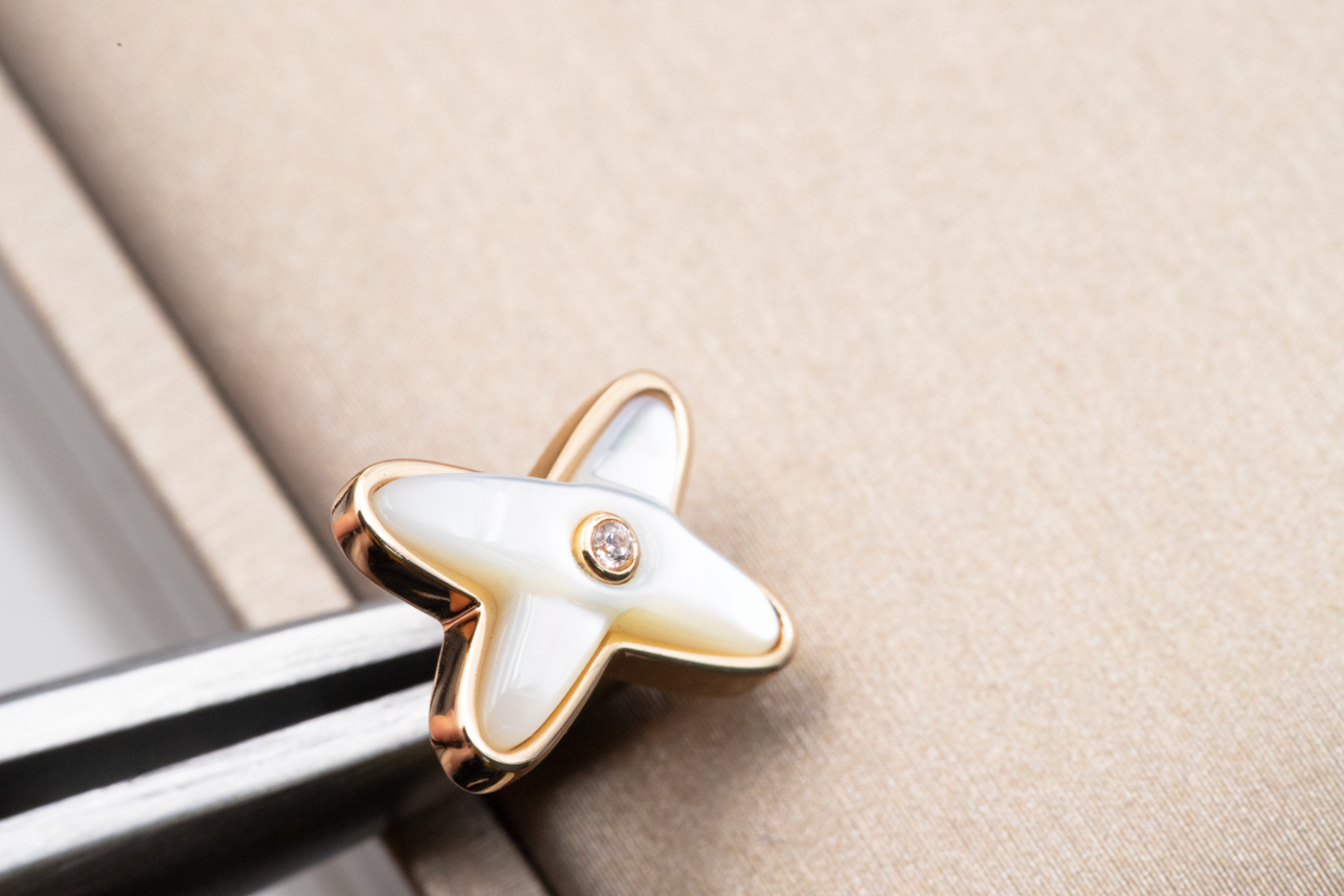 [⭐JeweliWhal]JEUX DE WHITE MOP ROSE GOLD DIAMOND EARRINGS