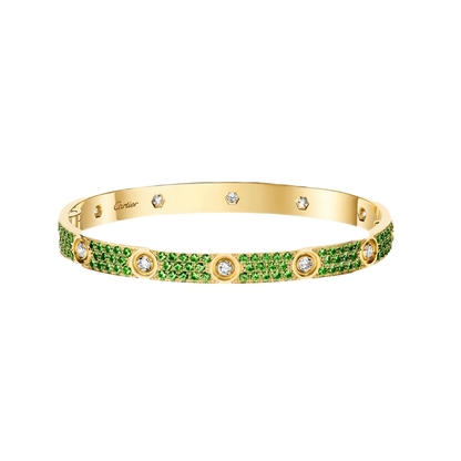 [⭐Jeweliwhal]2026 PAVE GEMSTONE LOVE BRACELET 6.1MM 10 DIAMONDS