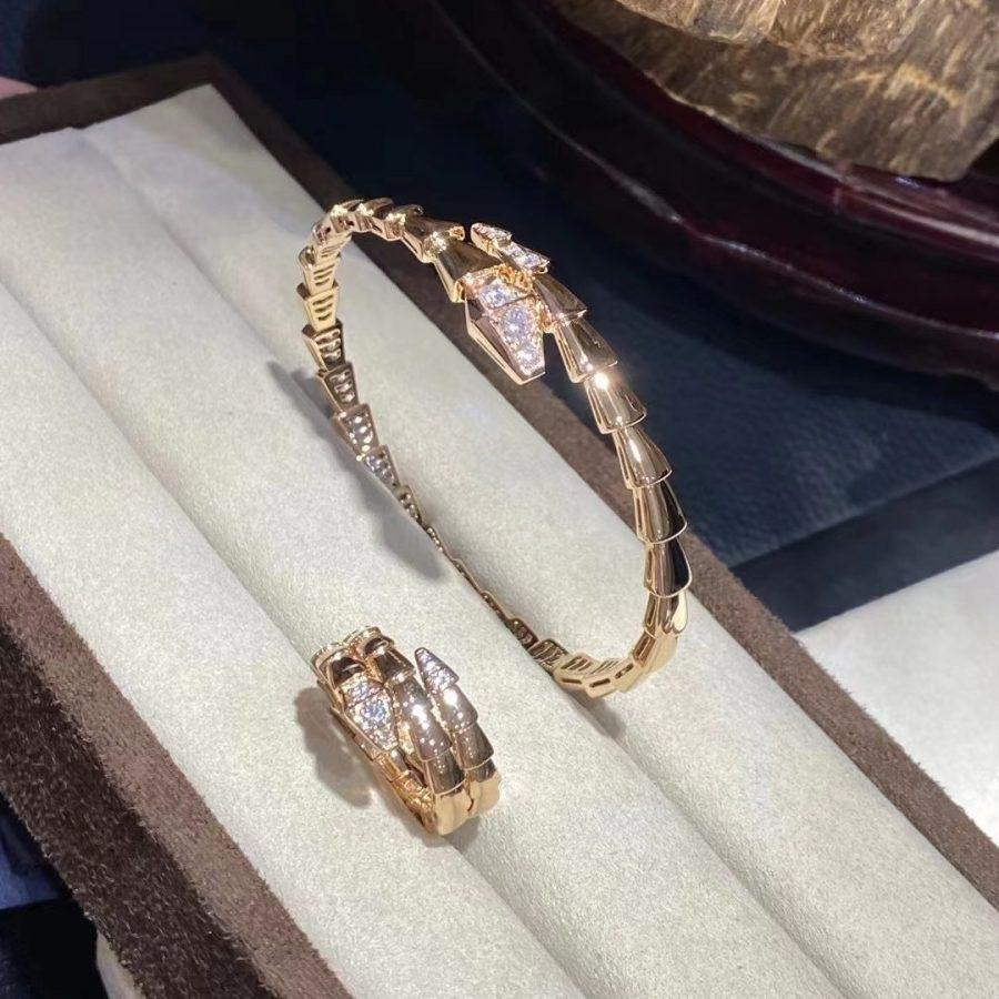 [⭐JeweliWhal]SERPENTI BRACELET DIAMONDS PINK GOLD