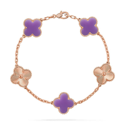 [⭐JeweliWhal]CLOVER 5 MOTIF LIGHT PURPLE BRACELET COLLECTION