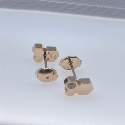 [⭐JeweliWhal]BEE LOVE PINK GOLD DIAMOND EARRINGS