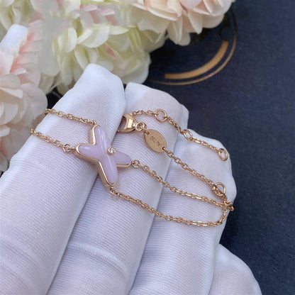 [⭐JeweliWhal]JEUX BRACELET PINK MOP PINK GOLD 1 DIAMOND