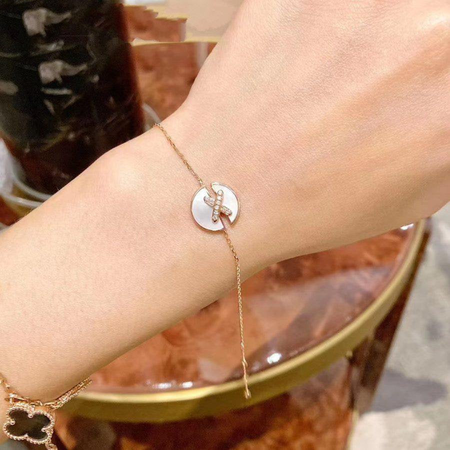 [⭐JeweliWhal]JEUX DE BRACELET MOP PINK GOLD DIAMONDS