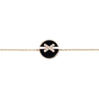 [⭐JeweliWhal]JEUX DE BRACELET ONYX PINK GOLD DIAMOND