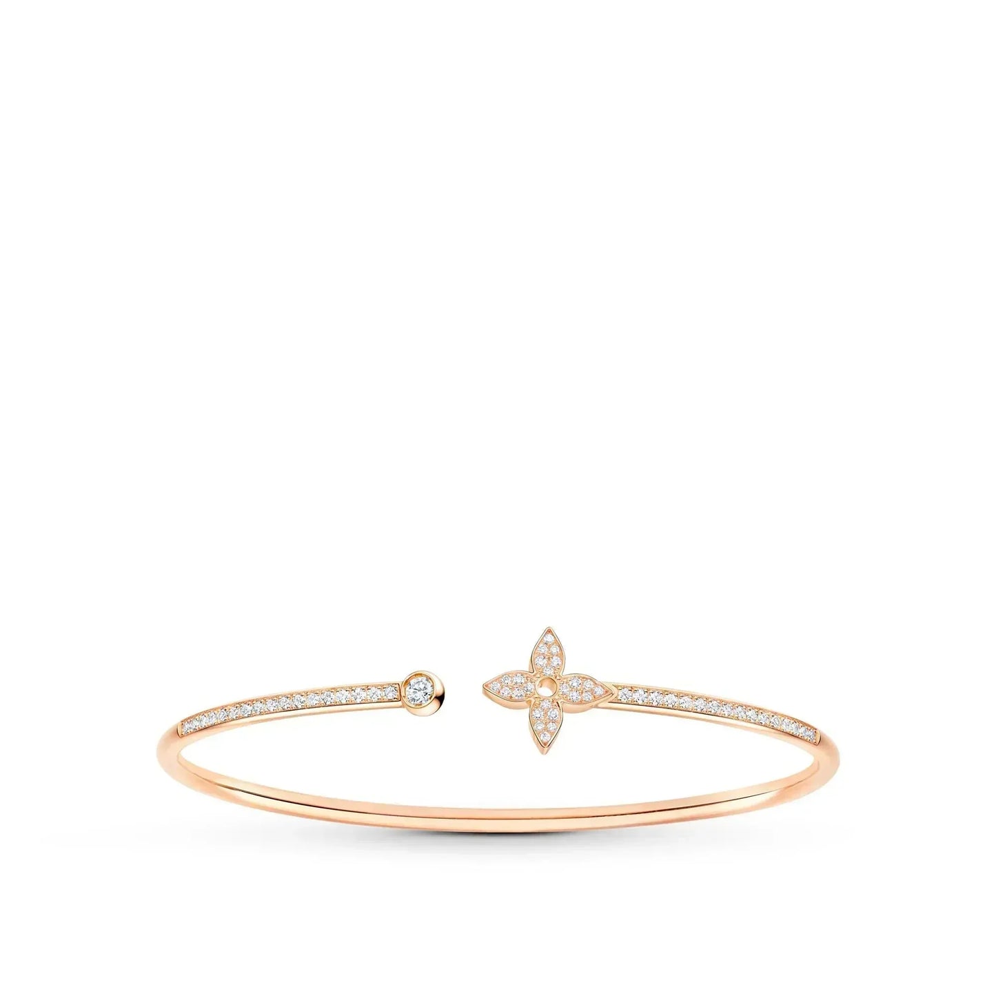 [⭐JeweliWhal]IDYLLE PINK GOLD OPEN BRACELET DIAMOND PAVED