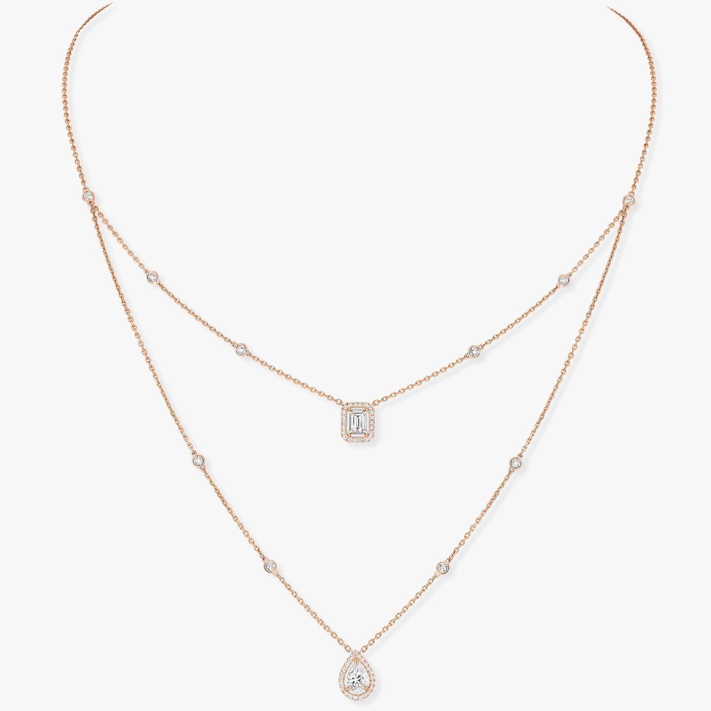 [⭐JeweliWhal]MY TWIN 2 ROW DIAMOND NECKLACE