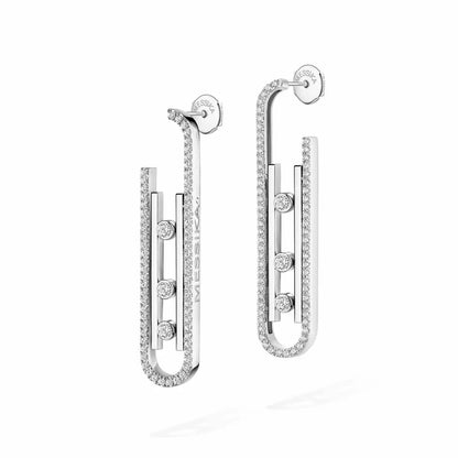 [⭐JeweliWhal]Diamond Pendant Earrings Move 10Th