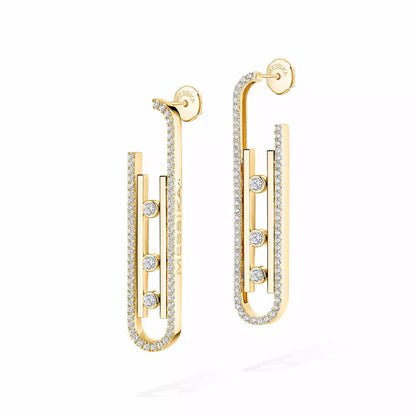 [⭐JeweliWhal]Diamond Pendant Earrings Move 10Th
